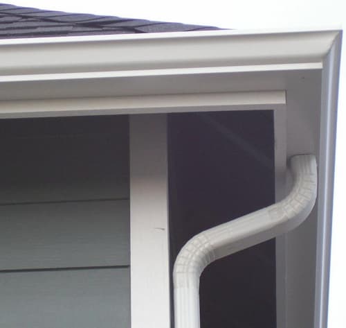 Close-up of professionally installed gutters on a home