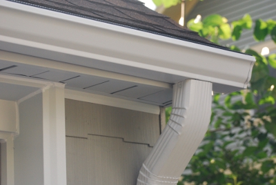 Close-up view of expertly installed seamless gutters enhancing a home's exterior